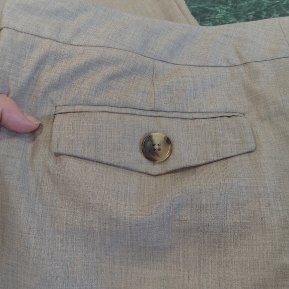 Isaac Mizrahi Dress Pants Womens 14 Brown Wool Blend Woven Straight Leg Career - Picture 9 of 12